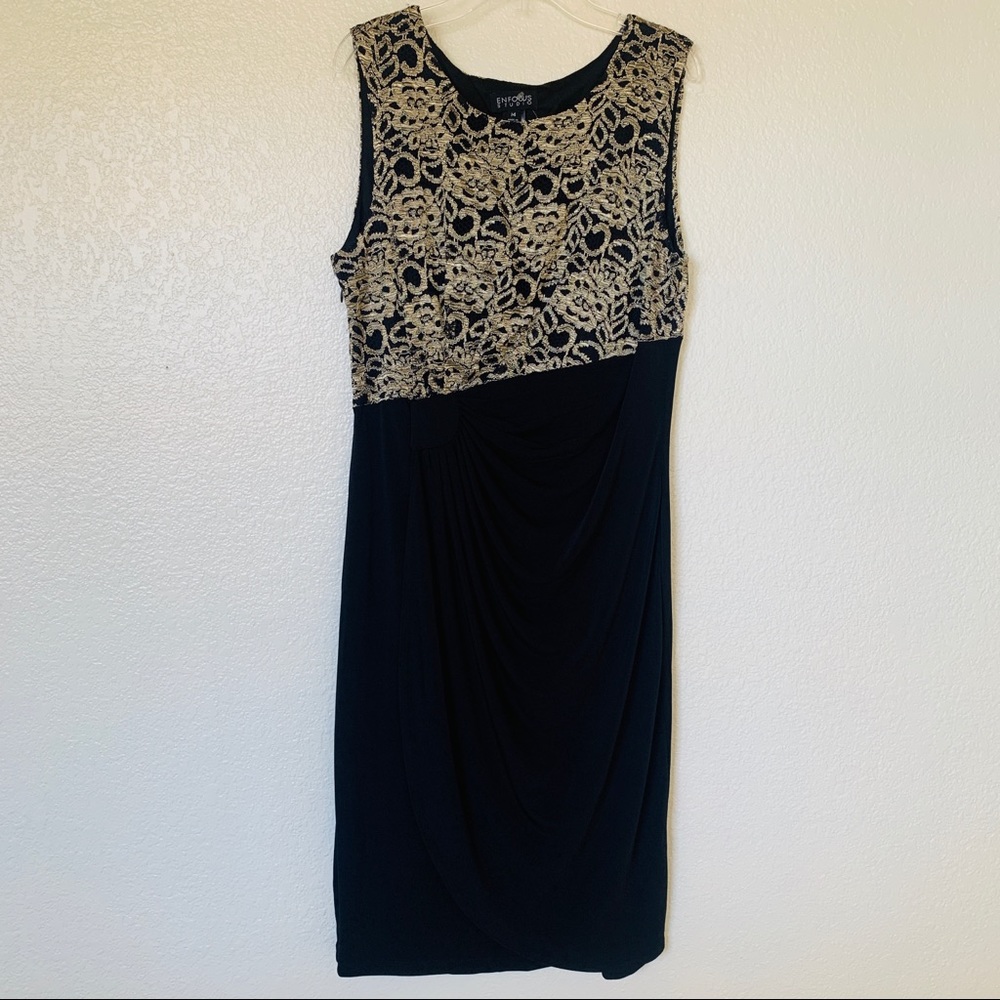 Enfocas faux wrap dress with lace detail size 14